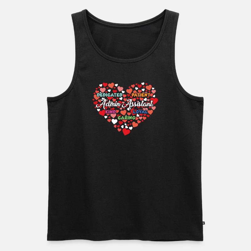 Niedliches Admin-assistent-herz - Männer Premium Bio Tank Top - Schwarz