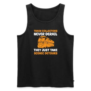 Lustiges Eisenbahn Sammler Kostüm - Männer Premium Bio Tank Top - Schwarz - Vorne - Michal (187cm)