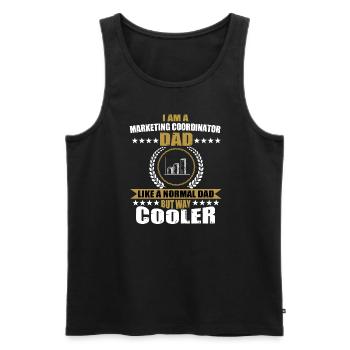 Drôle de coordonnatrice marketing papa - Débardeur bio Premium Homme - noir - Devant - Michal (187cm)