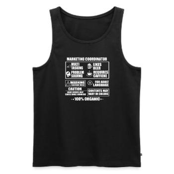 Funny Marketing Coordinator Apparel - Men's Premium Organic Tank Top - black - Front - Michal (187cm)
