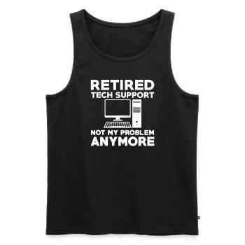 Retired Technical Support - Men's Premium Organic Tank Top - black - Front - AI Model Male 178 light (178cm)