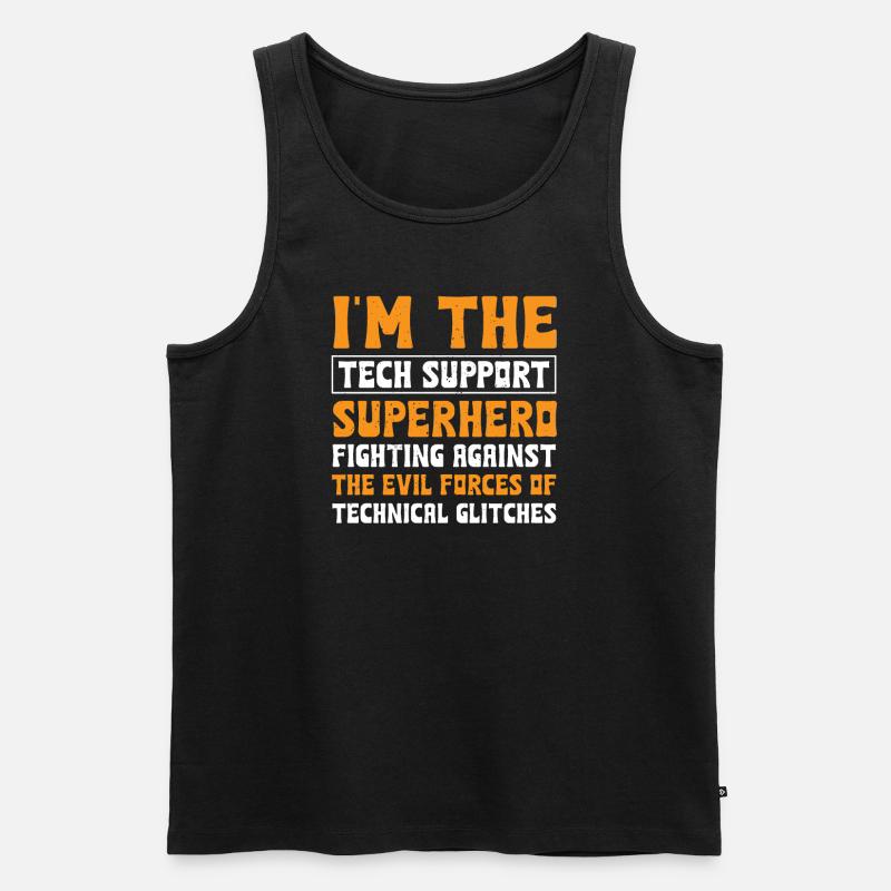 Support technique Super-héros - Débardeur bio Premium Homme - noir