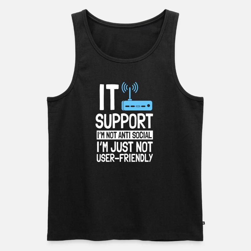 IT Support Computer Liebhaber - Männer Premium Bio Tank Top - Schwarz