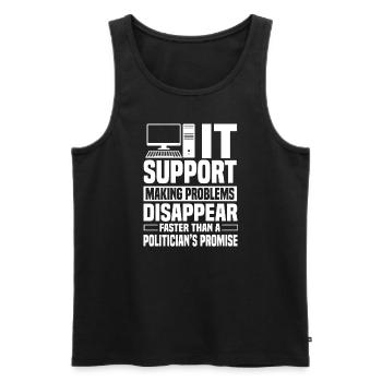IT Support - Männer Premium Bio Tank Top - Schwarz - Vorne - AI Model Male 178 light (178cm)