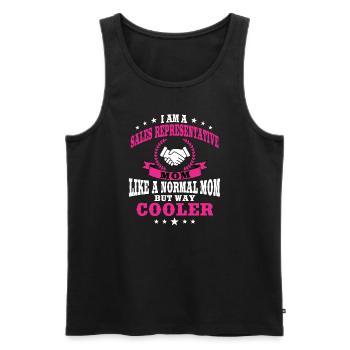 Funny sales rep mom - Men's Premium Organic Tank Top - black - Front - AI Model Male 178 light (178cm)