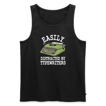 Easily distracted by typewriters - Men's Premium Organic Tank Top - black - Front - Michal (187cm)