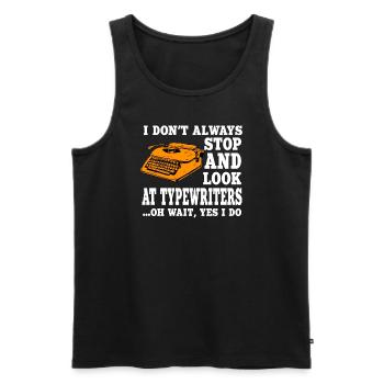 Schreibmaschinen Enthusiast - Männer Premium Bio Tank Top - Schwarz - Vorne - AI Model Male 178 light (178cm)