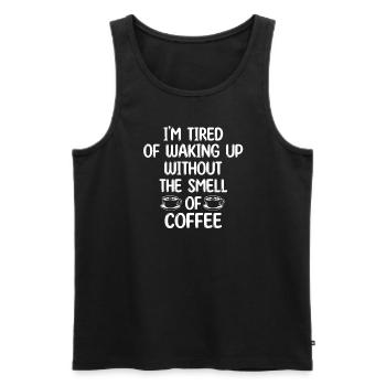 Lustiges Morgenkaffee-zitat Für Morgenmenschen - Männer Premium Bio Tank Top - Schwarz - Vorne - AI Model Male 178 light (178cm)
