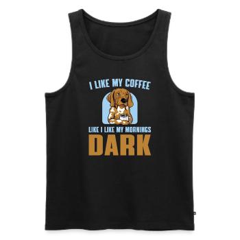 Lustiger Kaffee Trinkender Hundeliebhaber - Männer Premium Bio Tank Top - Schwarz - Vorne - AI Model Male 178 light (178cm)