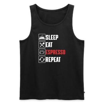 Espresso - Männer Premium Bio Tank Top - Schwarz - Vorne - Michal (187cm)