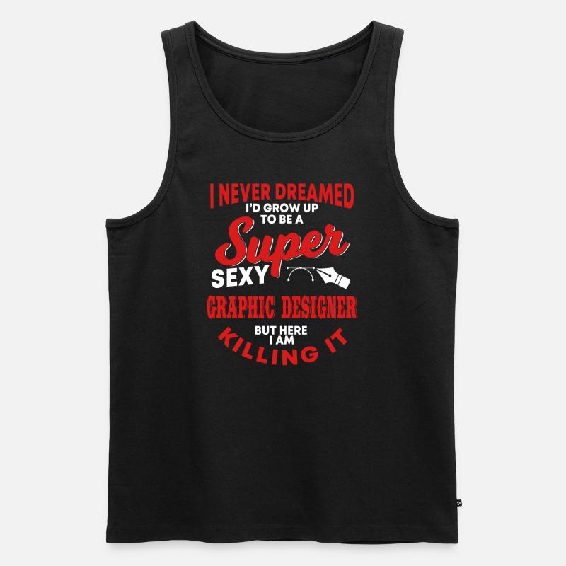 Lustiger Grafikdesigner Spruch - Männer Premium Bio Tank Top - Schwarz