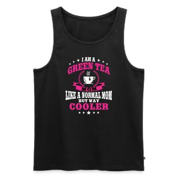 Funny Green Tea Mom Outfit Mother's Day - Men's Premium Organic Tank Top - black - Front - AI Model Male 178 light (178cm)