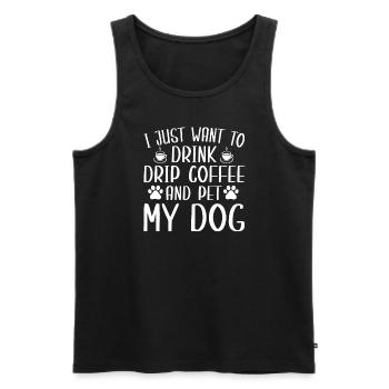 Funny filter coffee and dog lovers dogs - Men's Premium Organic Tank Top - black - Front - AI Model Male 178 light (178cm)