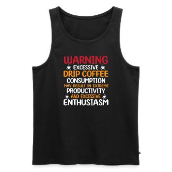 Funny filter coffee humor - Men's Premium Organic Tank Top - black - Front - AI Model Male 178 light (178cm)