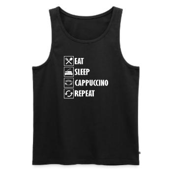 Funny Cappuccino Coffee Costume Barista - Men's Premium Organic Tank Top - black - Front - Michal (187cm)