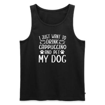 Cappuccino and Dog Owner Dog Design - Men's Premium Organic Tank Top - black - Front - Michal (187cm)