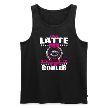 Latte Mama Buveur de café - Débardeur bio Premium Homme - noir - Devant - Michal (187cm)