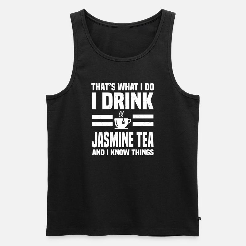 Jasmintee - Männer Premium Bio Tank Top - Schwarz
