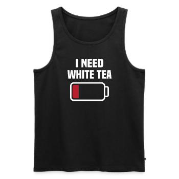 Ich Brauche Weissen Tee - Männer Premium Bio Tank Top - Schwarz - Vorne - Michal (187cm)