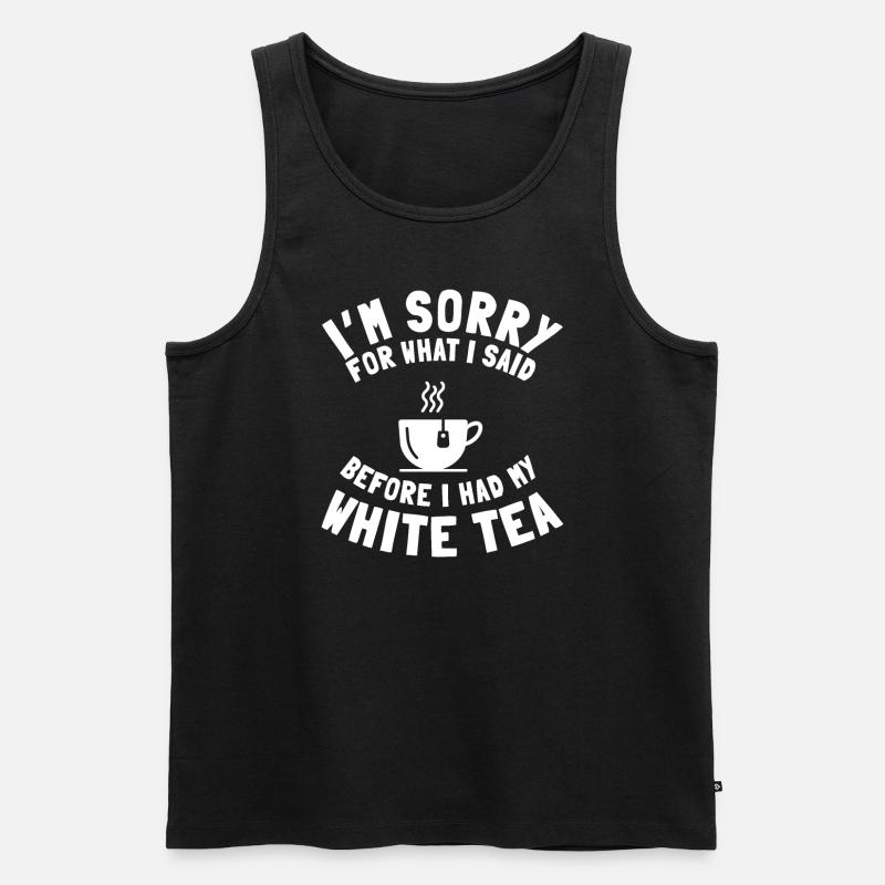Weißer Tee Liebhaber Spruch - Männer Premium Bio Tank Top - Schwarz