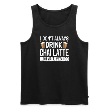 Chai Latte Saying India Spiced Chai Tea - Men's Premium Organic Tank Top - black - Front - AI Model Male 178 light (178cm)
