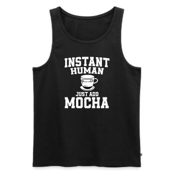Instant Human: Il suffit d’ajouter du moka - Débardeur bio Premium Homme - noir - Devant - AI Model Male 178 light (178cm)