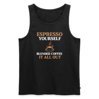 Lustiger Liebhaber Von Gemischtem Kaffee - Männer Premium Bio Tank Top - Schwarz - Vorne - AI Model Male 178 light (178cm)