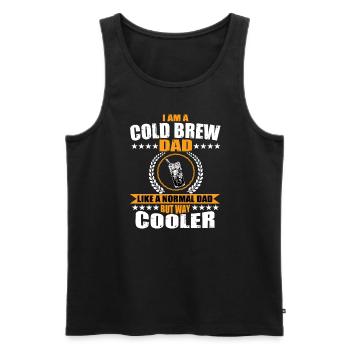 Lustiger Cold Brew Papa - Männer Premium Bio Tank Top - Schwarz - Vorne - AI Model Male 178 light (178cm)