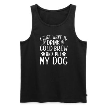 Lustiges Cold Brew Und Hundedesign - Männer Premium Bio Tank Top - Schwarz - Vorne - AI Model Male 178 light (178cm)