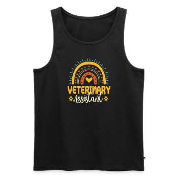Cute Veterinarian Assistant Design - Men's Premium Organic Tank Top - black - Front - AI Model Male 178 light (178cm)