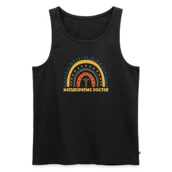 Cute naturopathic doctor Boho Rainbow - Men's Premium Organic Tank Top - black - Front - AI Model Male 178 light (178cm)
