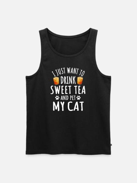 Sweet Tea and Cats - Men's Premium Organic Tank Top - black