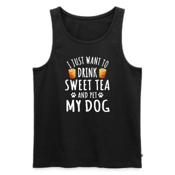 Sweet Tea and Dogs - Men's Premium Organic Tank Top - black - Front - Michal (187cm)