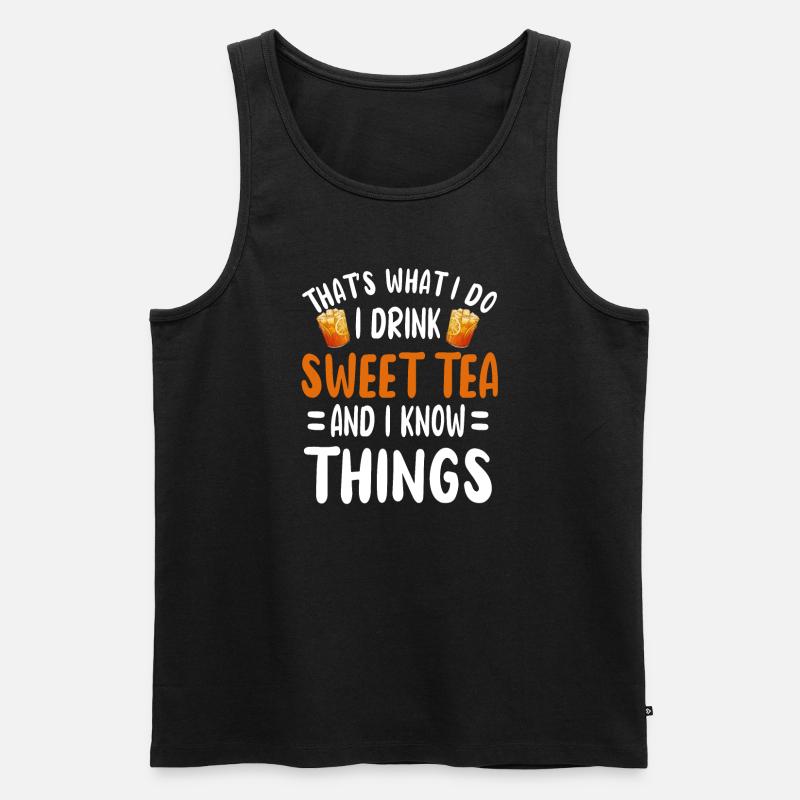 Süßes Tee-outfit Erfrischender Teetrinker - Männer Premium Bio Tank Top - Schwarz