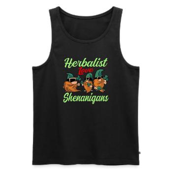 Herboristes Costume de la Saint-Patrick - Débardeur bio Premium Homme - noir - Devant - Michal (187cm)