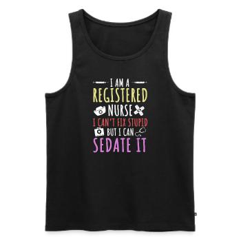 Funny Nurse Costume Nursing - Men's Premium Organic Tank Top - black - Front - AI Model Male 178 light (178cm)