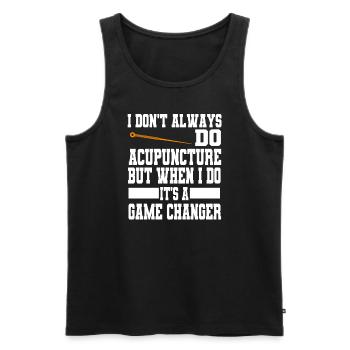 Funny acupuncture saying tcm-praktiker and - Men's Premium Organic Tank Top - black - Front - AI Model Male 178 light (178cm)