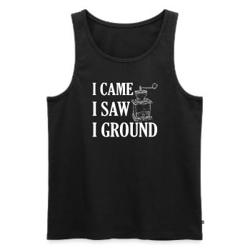 Coffee grinder - Men's Premium Organic Tank Top - black - Front - AI Model Male 178 light (178cm)