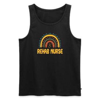 Rehab Nurse Boho Rainbow - Men's Premium Organic Tank Top - black - Front - Michal (187cm)