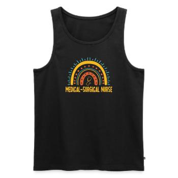 Medical Surgical Nurse Shirt - Men's Premium Organic Tank Top - black - Front - Michal (187cm)