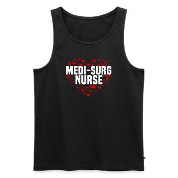 Infirmière médico-chirurgicale cardiaque - Débardeur bio Premium Homme - noir - Devant - AI Model Male 178 light (178cm)
