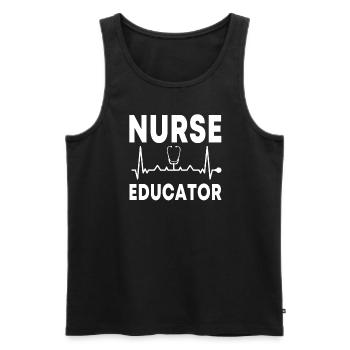 Nurse Instructor Clothing - Men's Premium Organic Tank Top - black - Front - Michal (187cm)