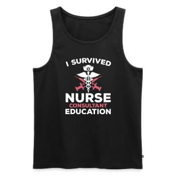 Lustiges Sprichwort Der Krankenschwester - Männer Premium Bio Tank Top - Anthrazit - Vorne - Alexander (188cm)