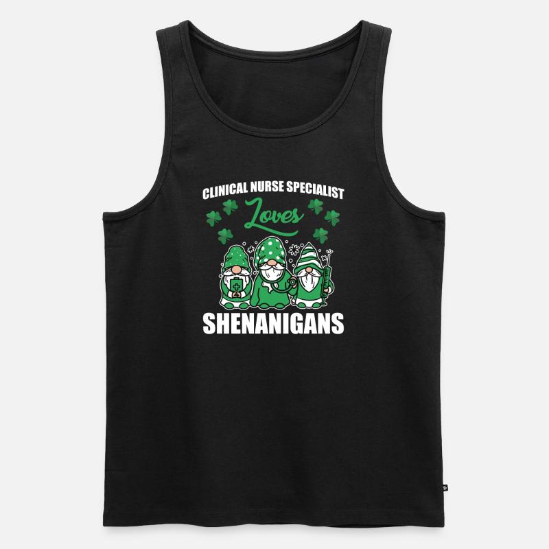 Klinische Krankenschwester St. Patrick's Day - Männer Premium Bio Tank Top - Schwarz