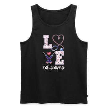 Niedliche Infusionskrankenschwester Valentinstag - Männer Premium Bio Tank Top - Schwarz - Vorne - AI Model Male 178 light (178cm)