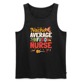 Nacho Infirmière en perfusion moyenne - Débardeur bio Premium Homme - noir - Devant - Michal (187cm)