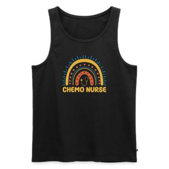 Chemo Nurse Rainbow Shirt - Men's Premium Organic Tank Top - black - Front - AI Model Male 178 light (178cm)