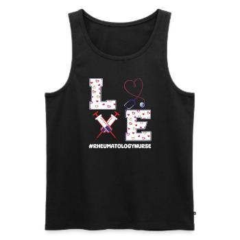 Infirmière en rhumatologie Saint-Valentin - Débardeur bio Premium Homme - noir - Devant - Michal (187cm)