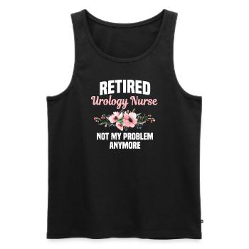 Retired urology nurse - Men's Premium Organic Tank Top - black - Front - AI Model Male 178 light (178cm)