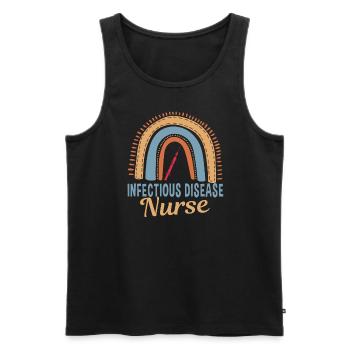 Infirmière Infectiologie Arc-en-ciel - Débardeur bio Premium Homme - noir - Devant - Michal (187cm)